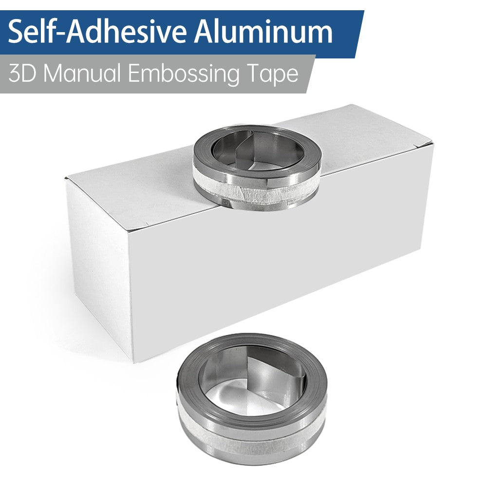 Self-Adhesive Aluminum Embossing Tape for DYMO Label Makers M1011/M11 - 12mm x 3.65m, 1 Roll