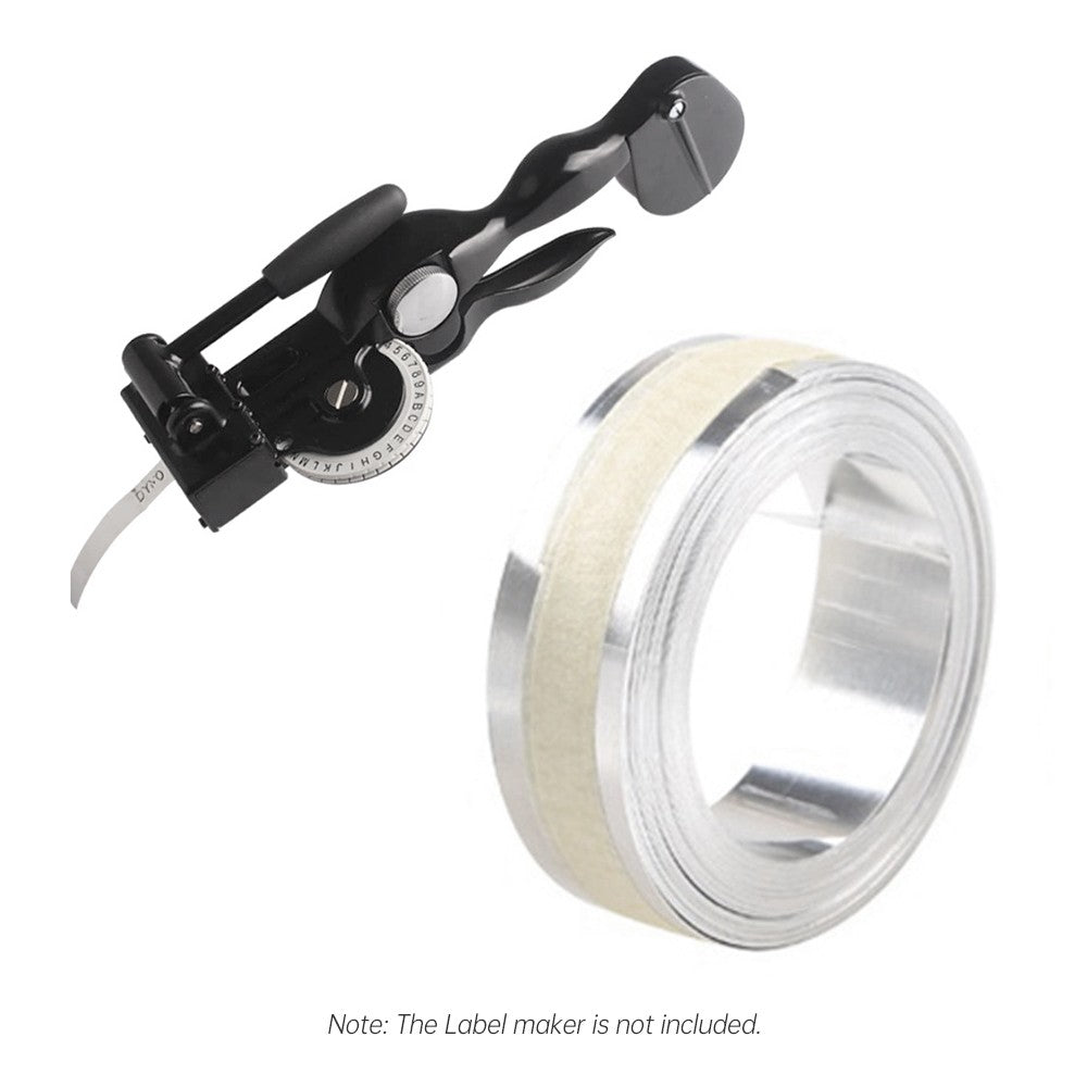 Self-Adhesive Aluminum Embossing Tape for DYMO Label Makers M1011/M11 - 12mm x 3.65m, 1 Roll