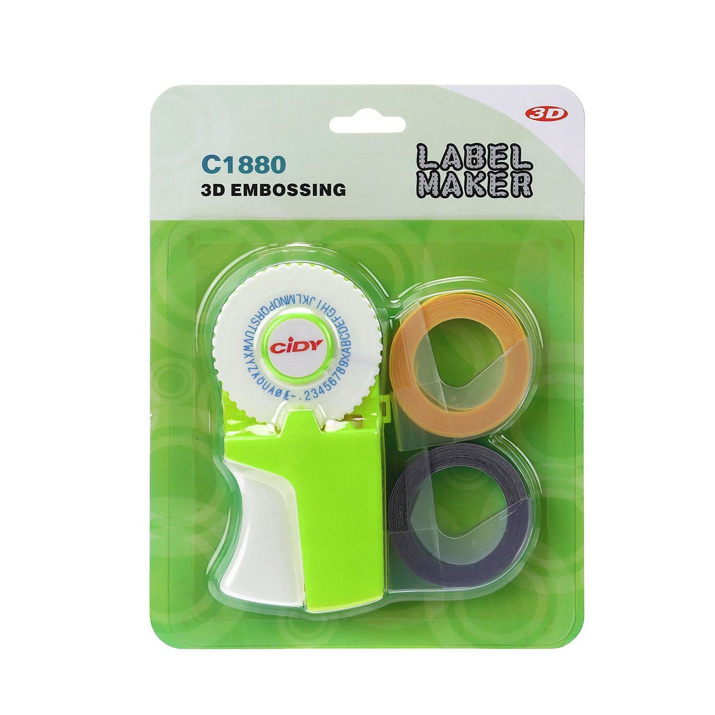 DIY Mini 3D Embossing Label Maker Typewriter with 2 Label Tapes - Handheld 9mm x 300cm