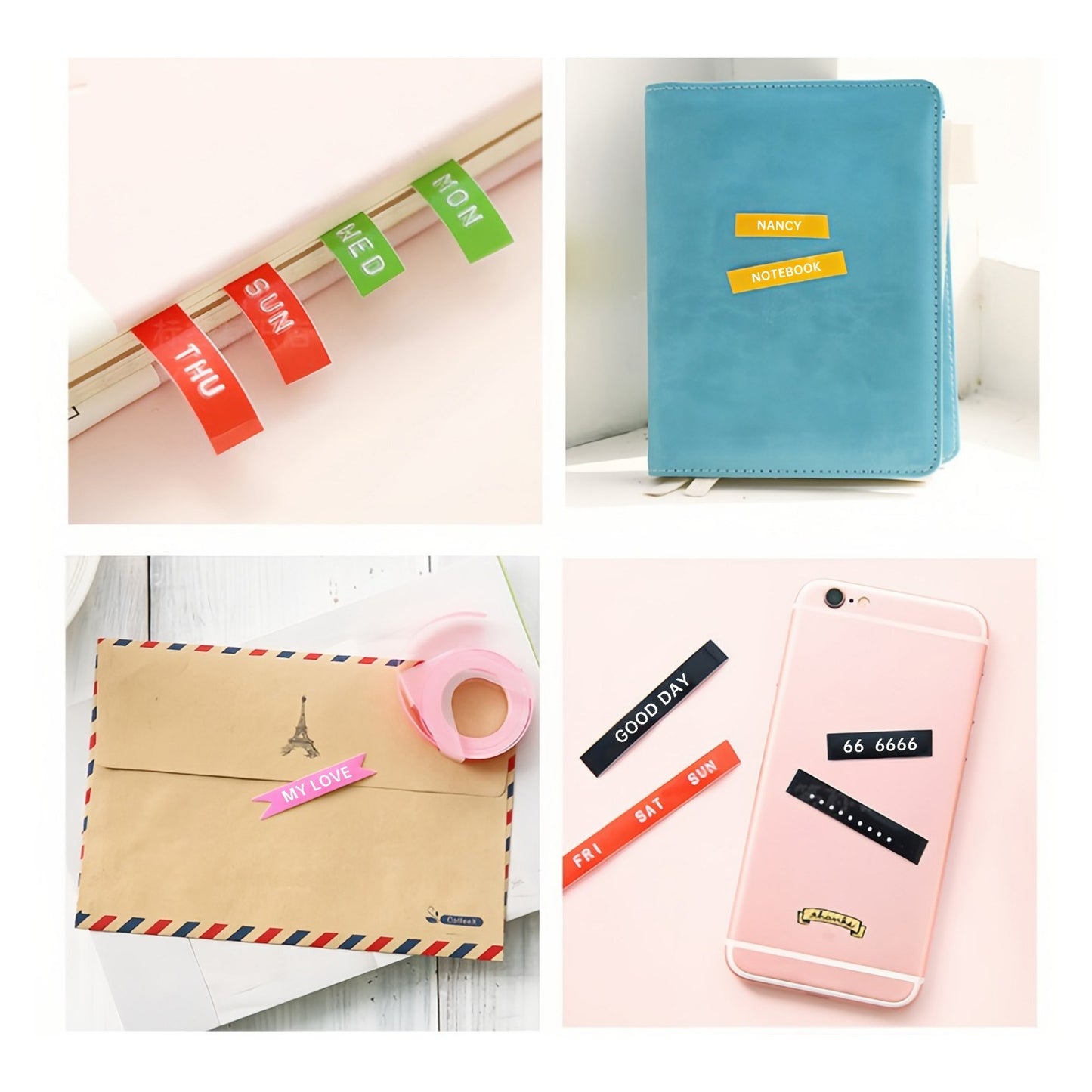 DIY Mini 3D Embossing Label Maker Typewriter with 2 Label Tapes - Handheld 9mm x 300cm