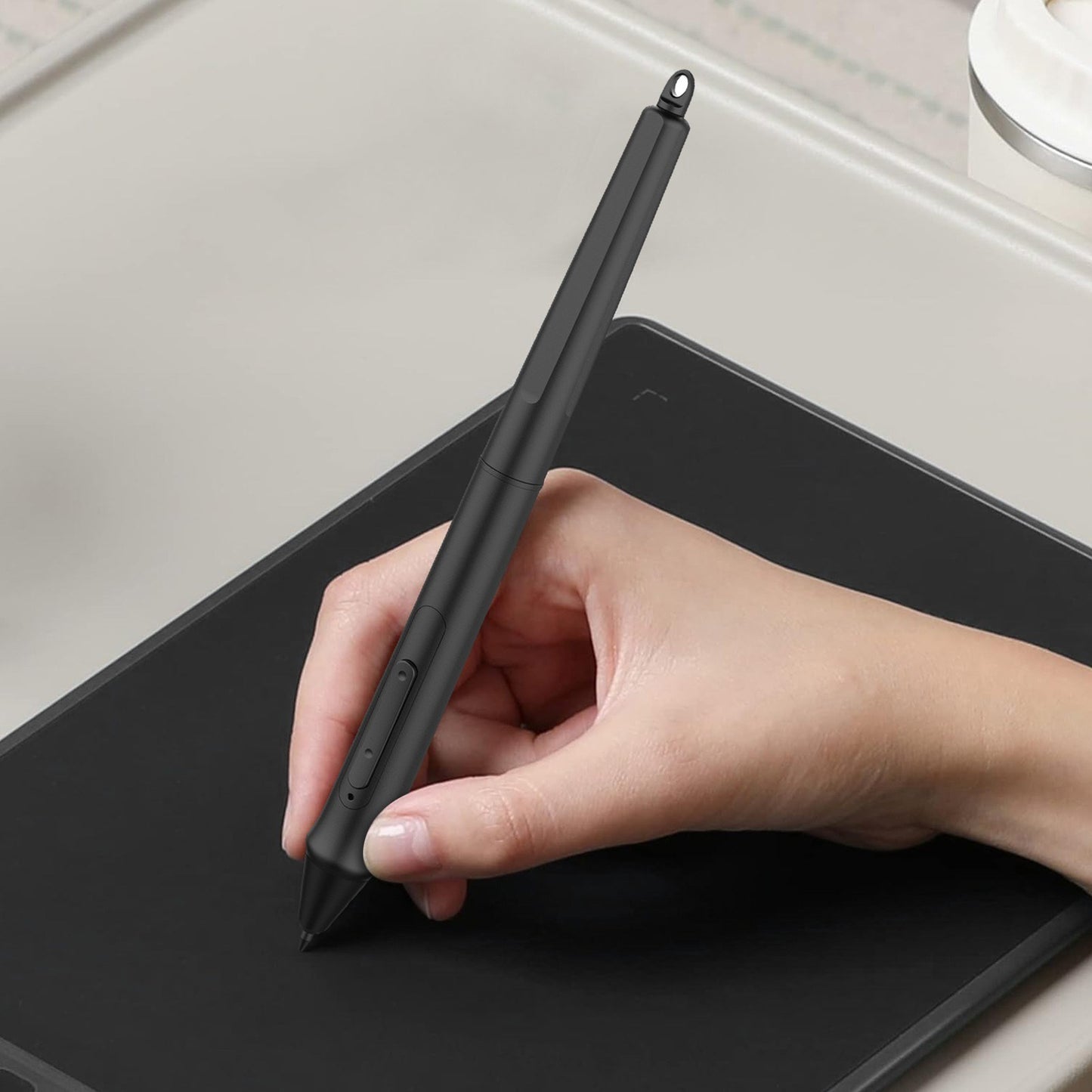 W517 Stylus Pen - 8192 Levels, 2 Custom Keys, 10 Extra Nibs, Battery-Free