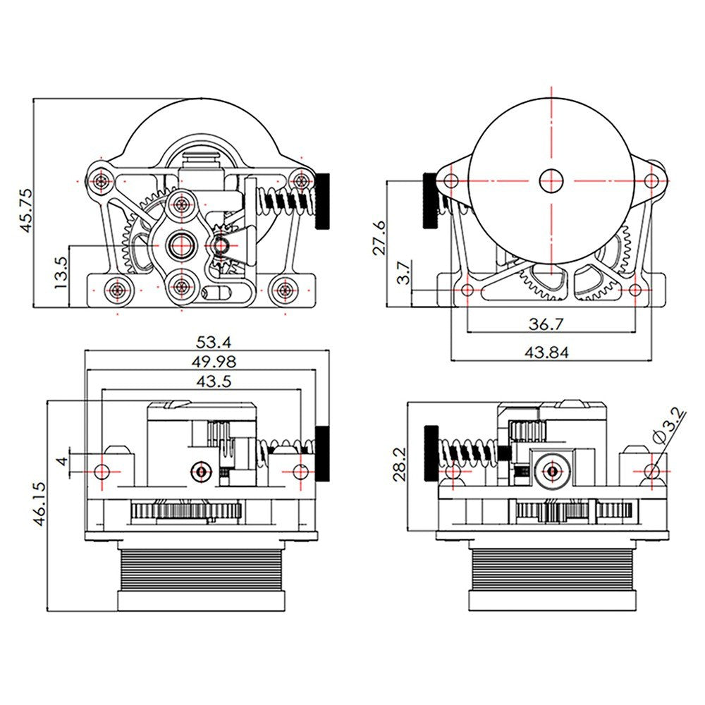 Sherpa Mini CNC All-Metal Extruder Kit with 36 Moons Motor for High-Temp 3D Printing - Compatible with VORON, CR-10 Series, ENDER-2/3 Series, Gasherbrum K3