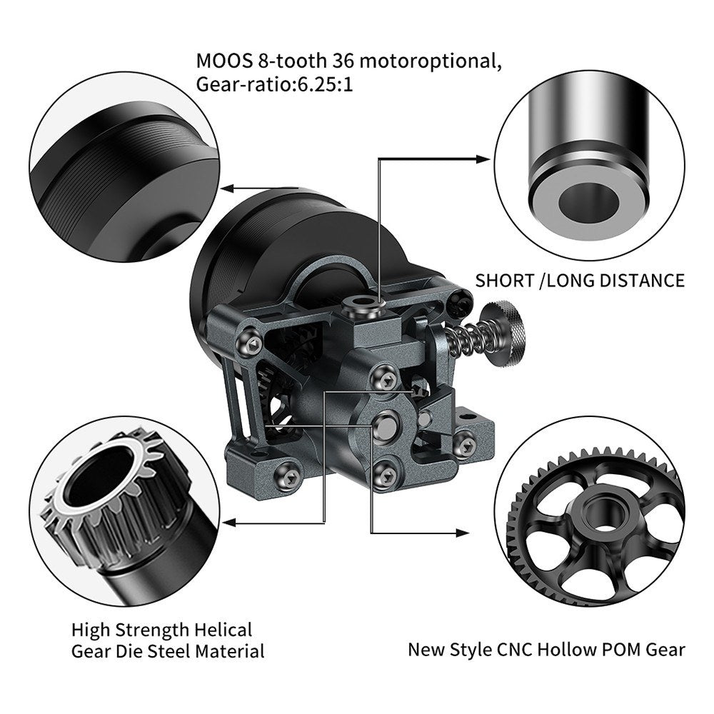 Sherpa Mini CNC All-Metal Extruder Kit with 36 Moons Motor for High-Temp 3D Printing - Compatible with VORON, CR-10 Series, ENDER-2/3 Series, Gasherbrum K3