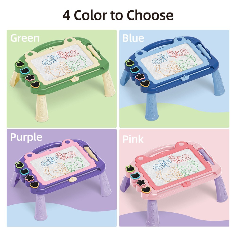 Toddler Magnetic Drawing Board with 4 Stamps & Pen – Educational Sketch Toy for Ages 2-3, Perfect Birthday Gift