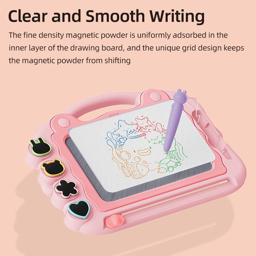 Toddler Magnetic Drawing Board with 4 Stamps & Pen – Educational Sketch Toy for Ages 2-3, Perfect Birthday Gift