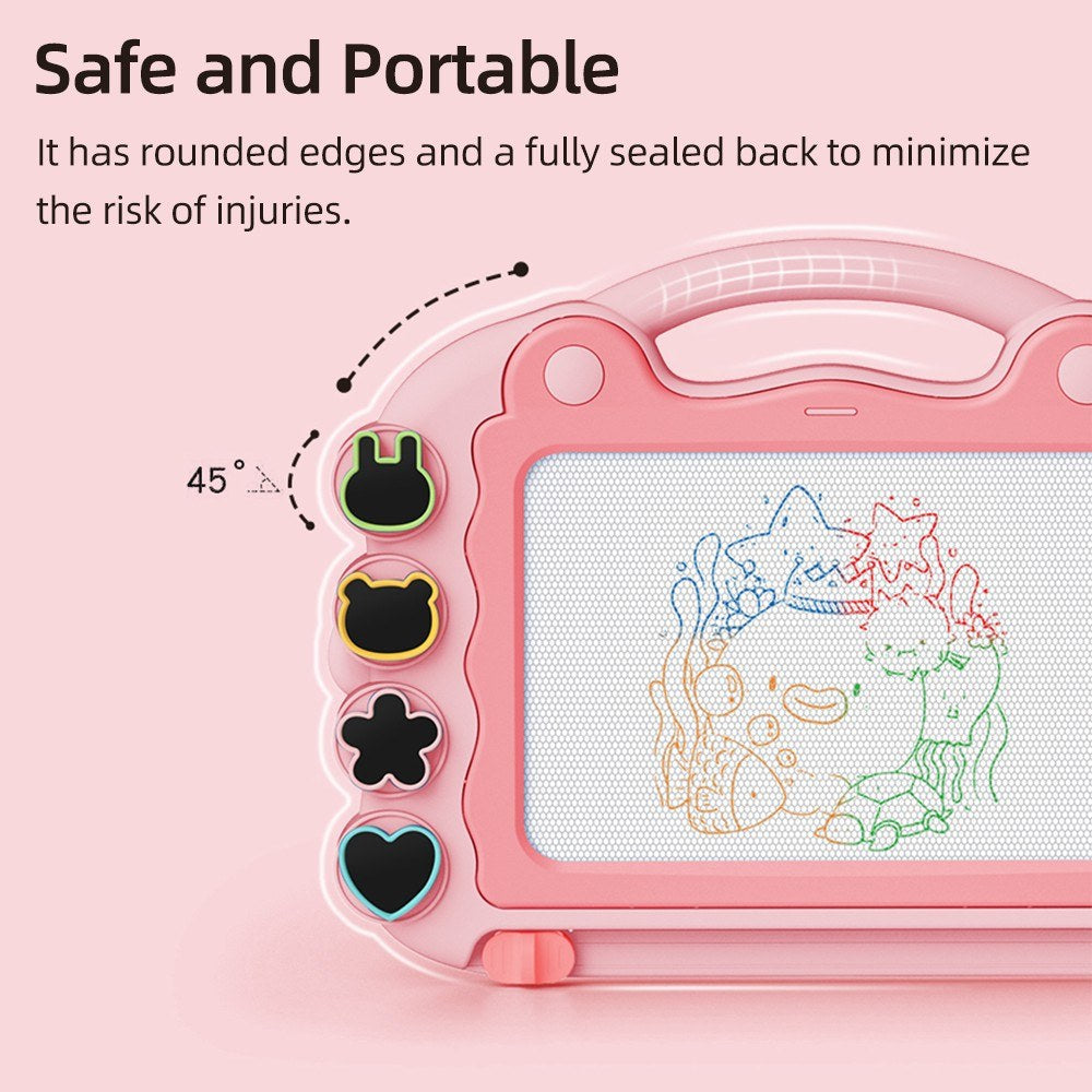 Toddler Magnetic Drawing Board with 4 Stamps & Pen – Educational Sketch Toy for Ages 2-3, Perfect Birthday Gift