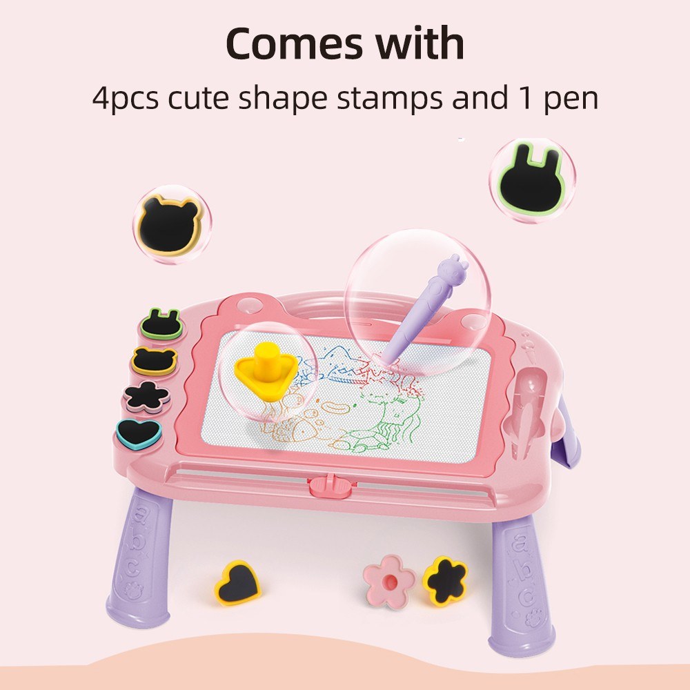 Toddler Magnetic Drawing Board with 4 Stamps & Pen – Educational Sketch Toy for Ages 2-3, Perfect Birthday Gift