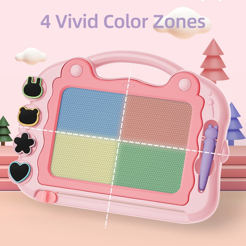 Toddler Magnetic Drawing Board with 4 Stamps & Pen – Educational Sketch Toy for Ages 2-3, Perfect Birthday Gift