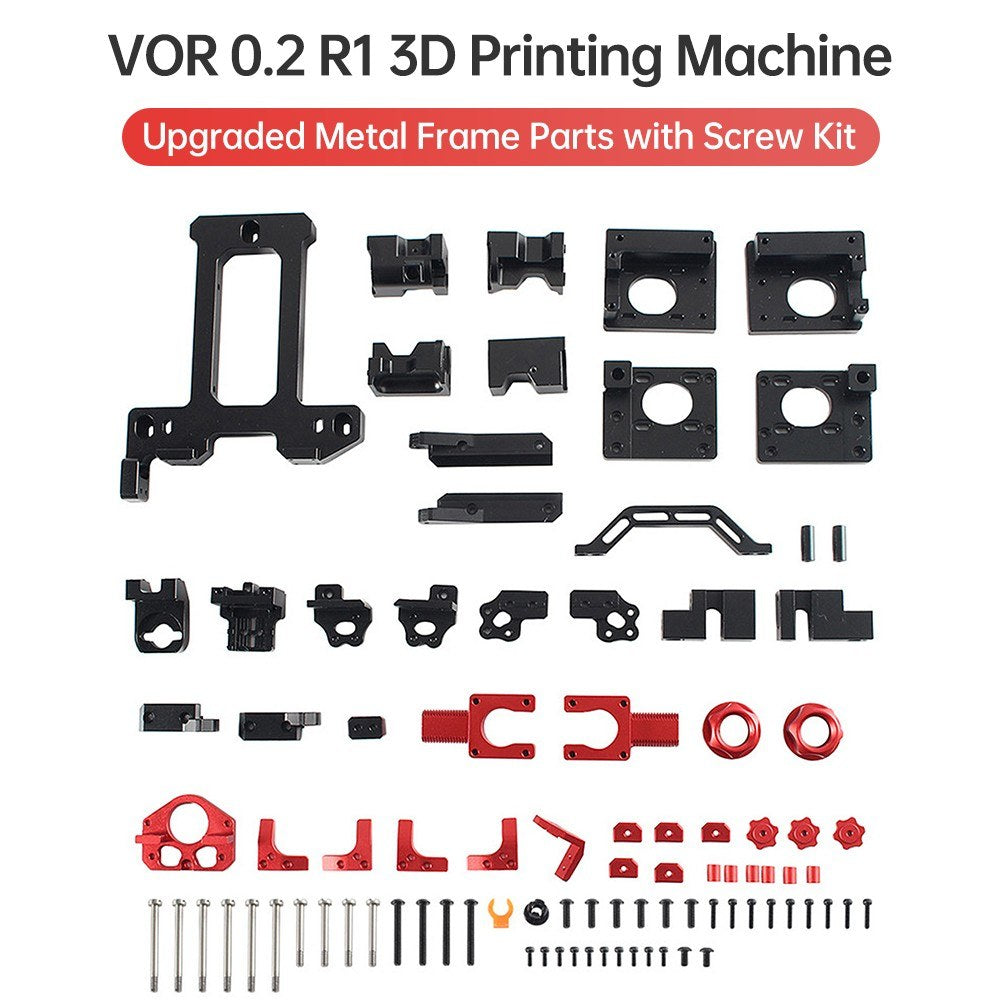 Aluminum Alloy 3D Printer Parts for VOR 0.2 R1 - Upgraded Lightweight CNC Frame with Screw Kit