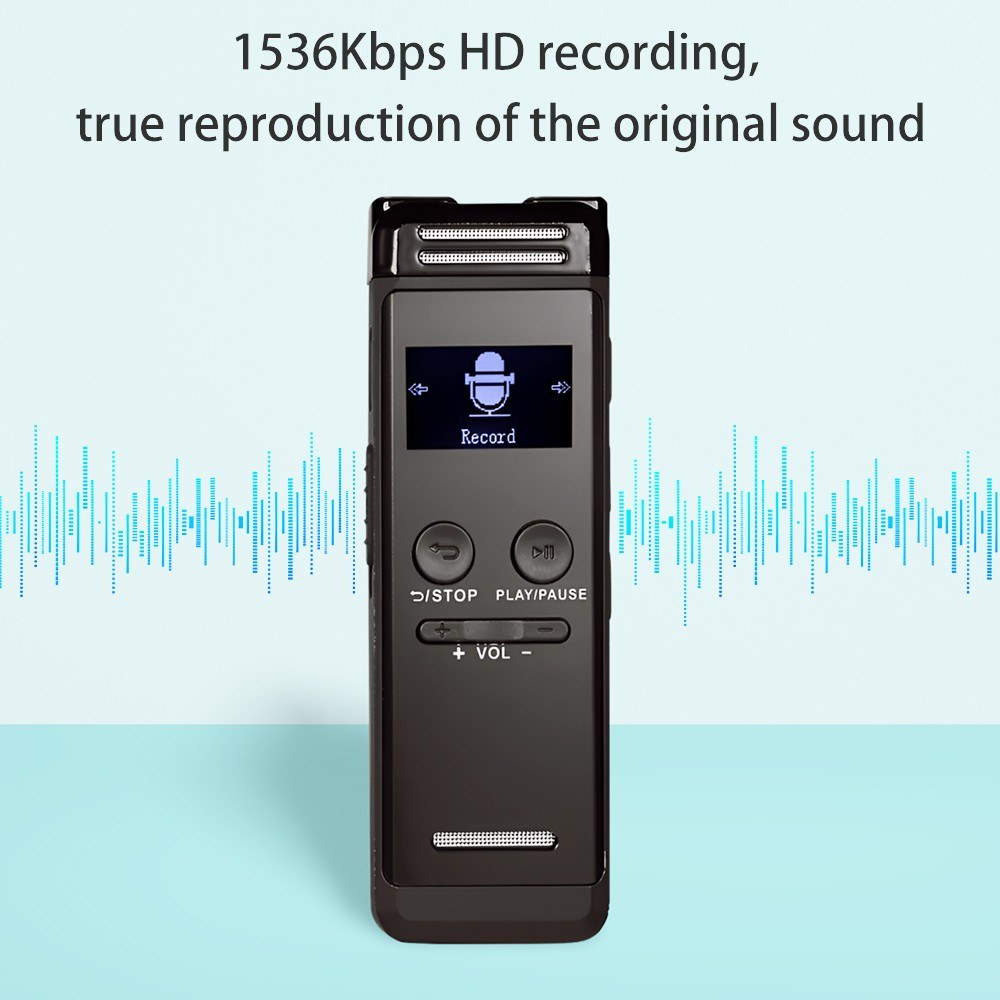 32GB Voice Activated Recorder & MP3 Music Player with Mic, Speaker, & Earphones