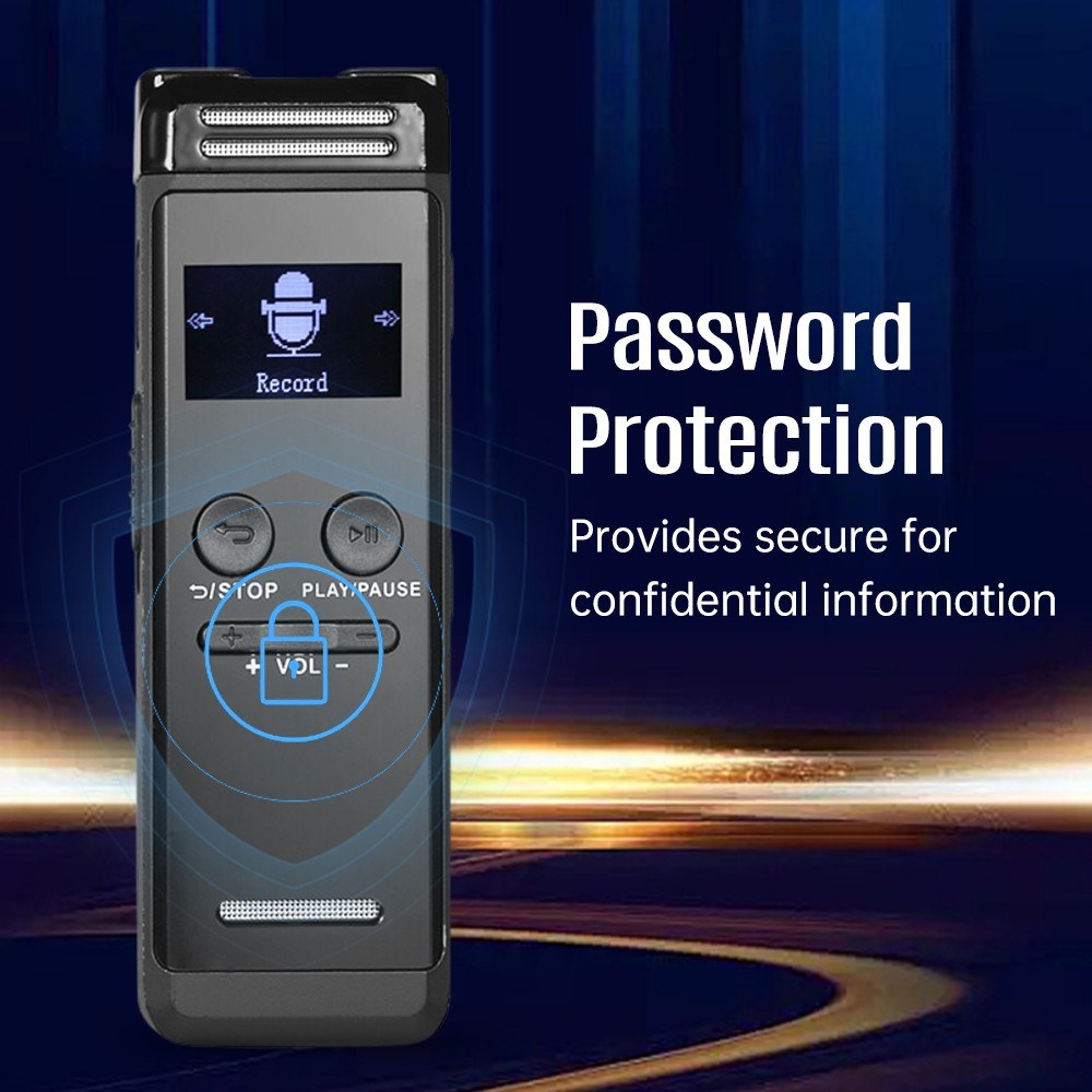 32GB Voice Activated Recorder & MP3 Music Player with Mic, Speaker, & Earphones