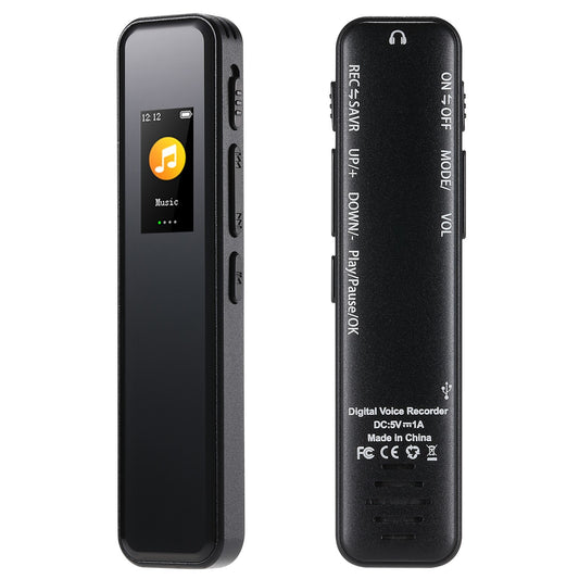 Digital Voice Recorder 64GB | Voice-Activated Recording & Playback | MP3 Player with Mic & Speaker