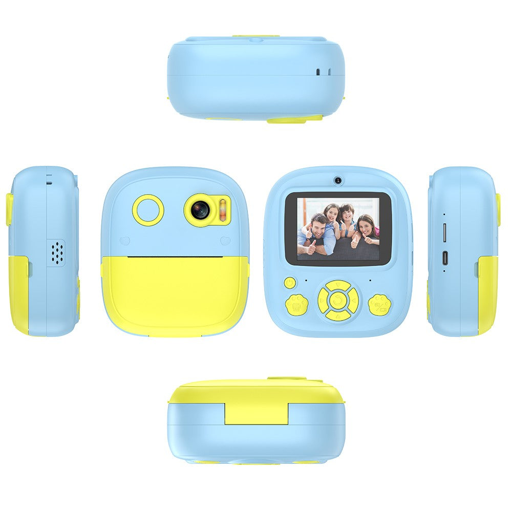 Instant Thermal Printer Kids Camera with 1080P/720P Video Recording, 2.4-Inch Screen, Timer Shooting, 3 Inkless Print Rolls, 32GB Memory Card & Card Reader