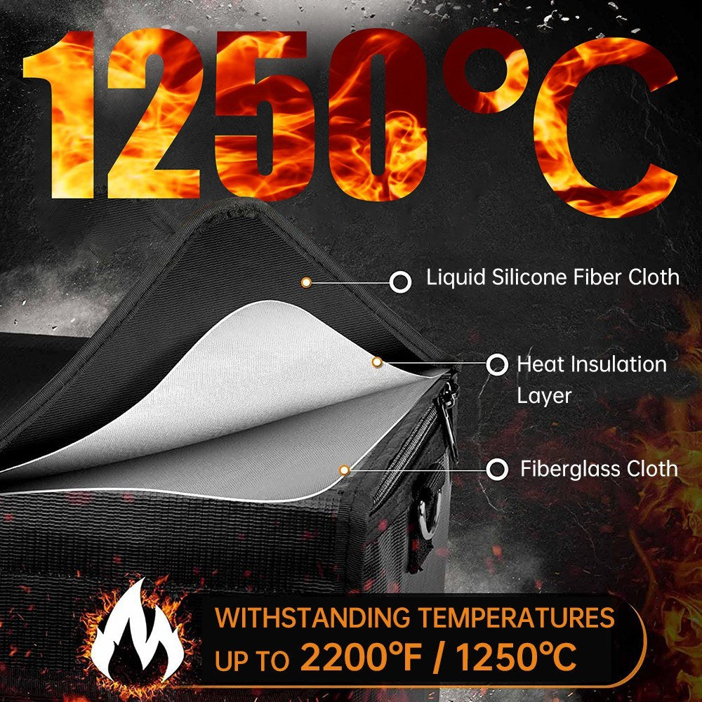 Lipo Safe Fireproof Waterproof Battery Charging Protection Pouch - 41x12x13cm Storage Bag