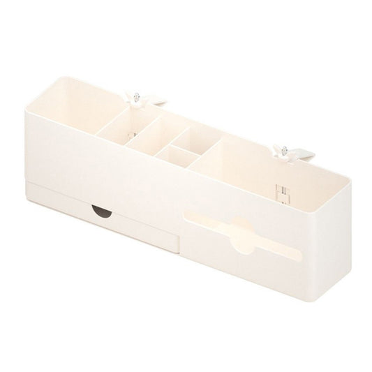 NBX Desk Side Storage Box with Management Tray - 35.8x12.9x12.8cm Pencil and Marker Organizer