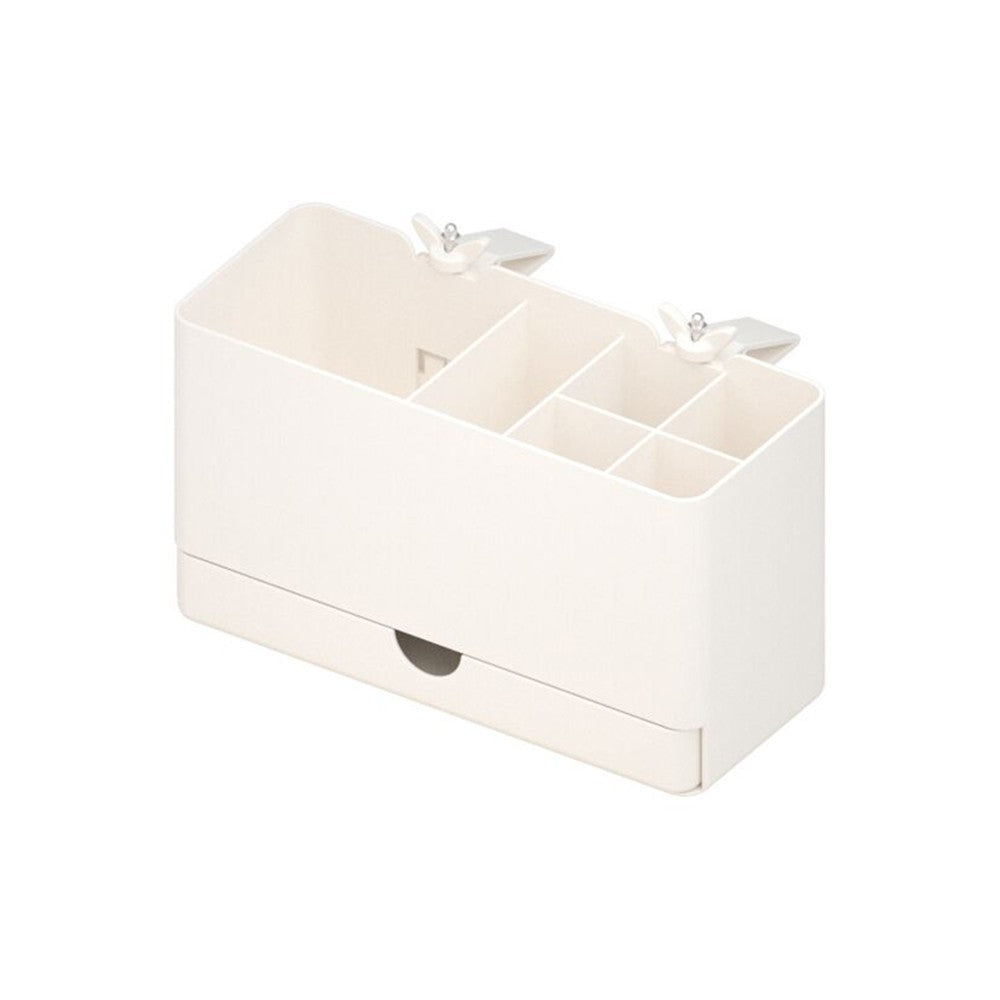 NBX Desk Side Storage Box with Management Tray - 35.8x12.9x12.8cm Pencil and Marker Organizer