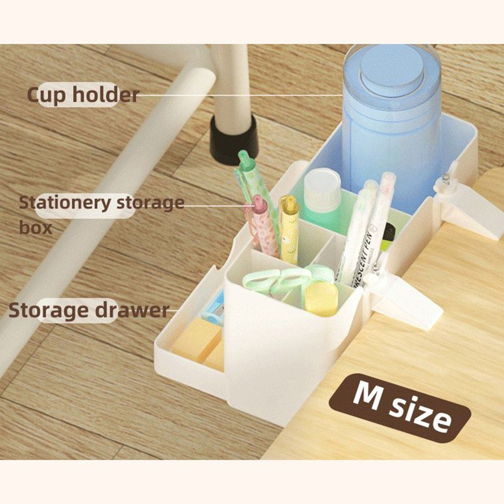NBX Desk Side Storage Box with Management Tray - 35.8x12.9x12.8cm Pencil and Marker Organizer