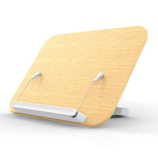 Wooden Desktop Book Stand with Rolling Page Clips for Reading