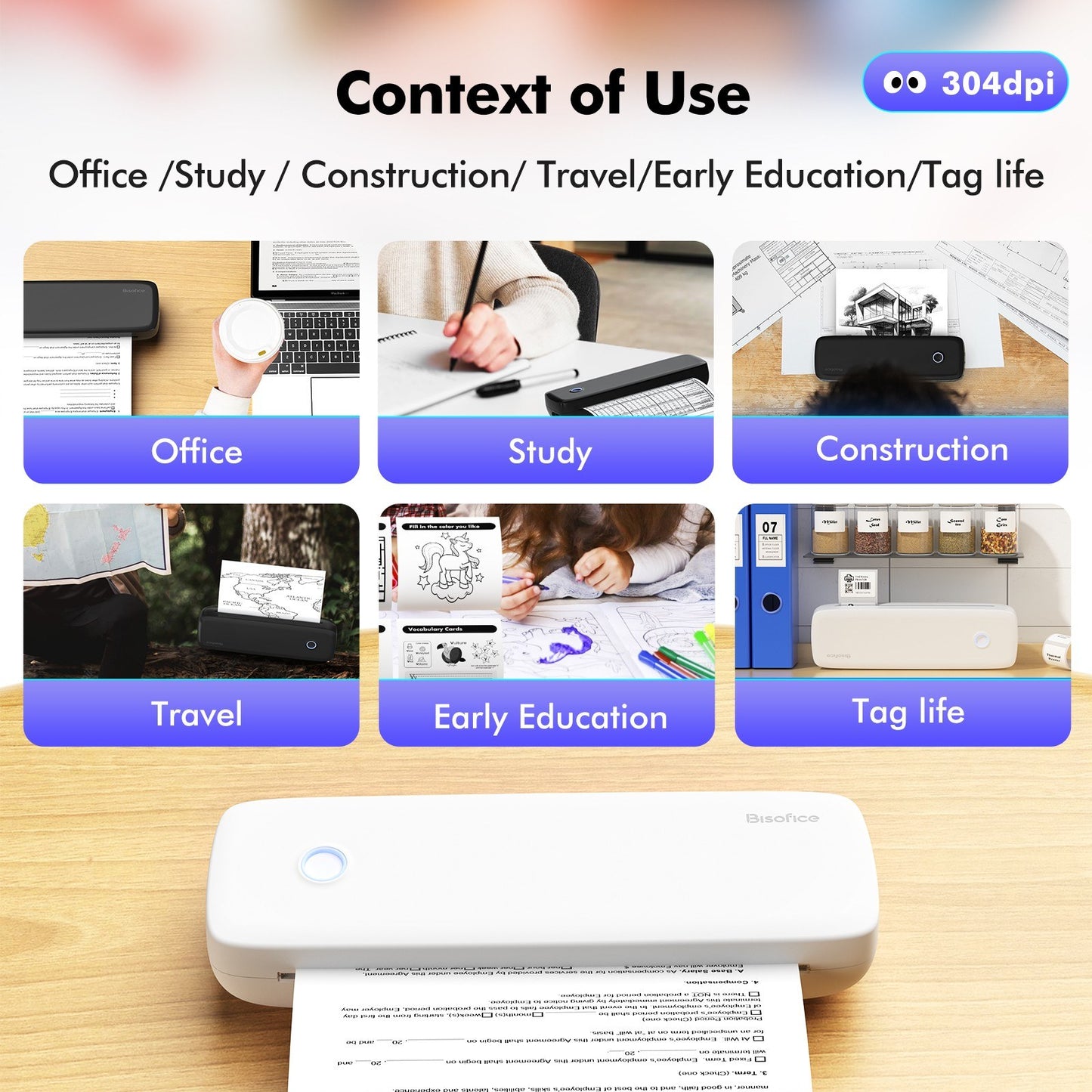 Wireless A4 Portable Thermal Transfer Printer with USB - No Ink Needed, Compatible with Windows/Mac, Perfect for Office, School & Tattoo Designs - Includes 1 Paper Roll