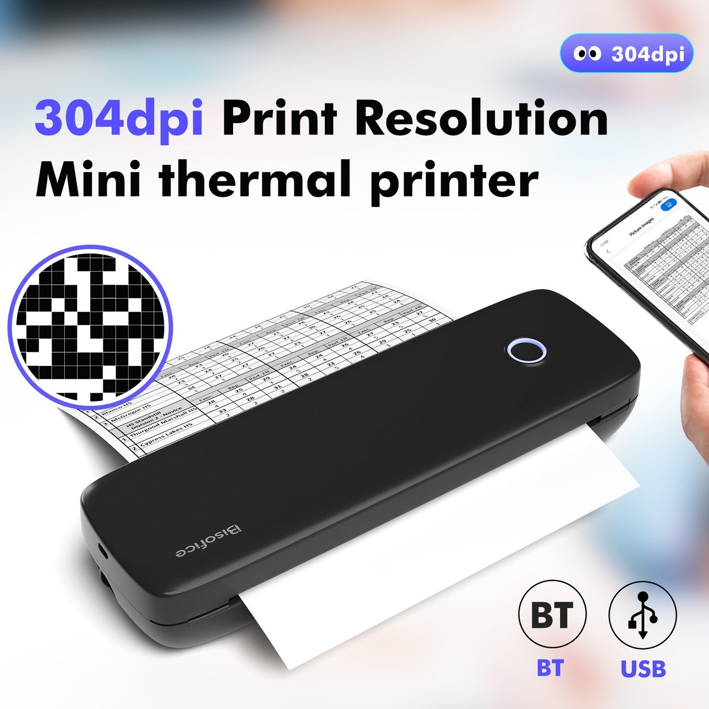 Wireless A4 Portable Thermal Transfer Printer with USB - No Ink Needed, Compatible with Windows/Mac, Perfect for Office, School & Tattoo Designs - Includes 1 Paper Roll
