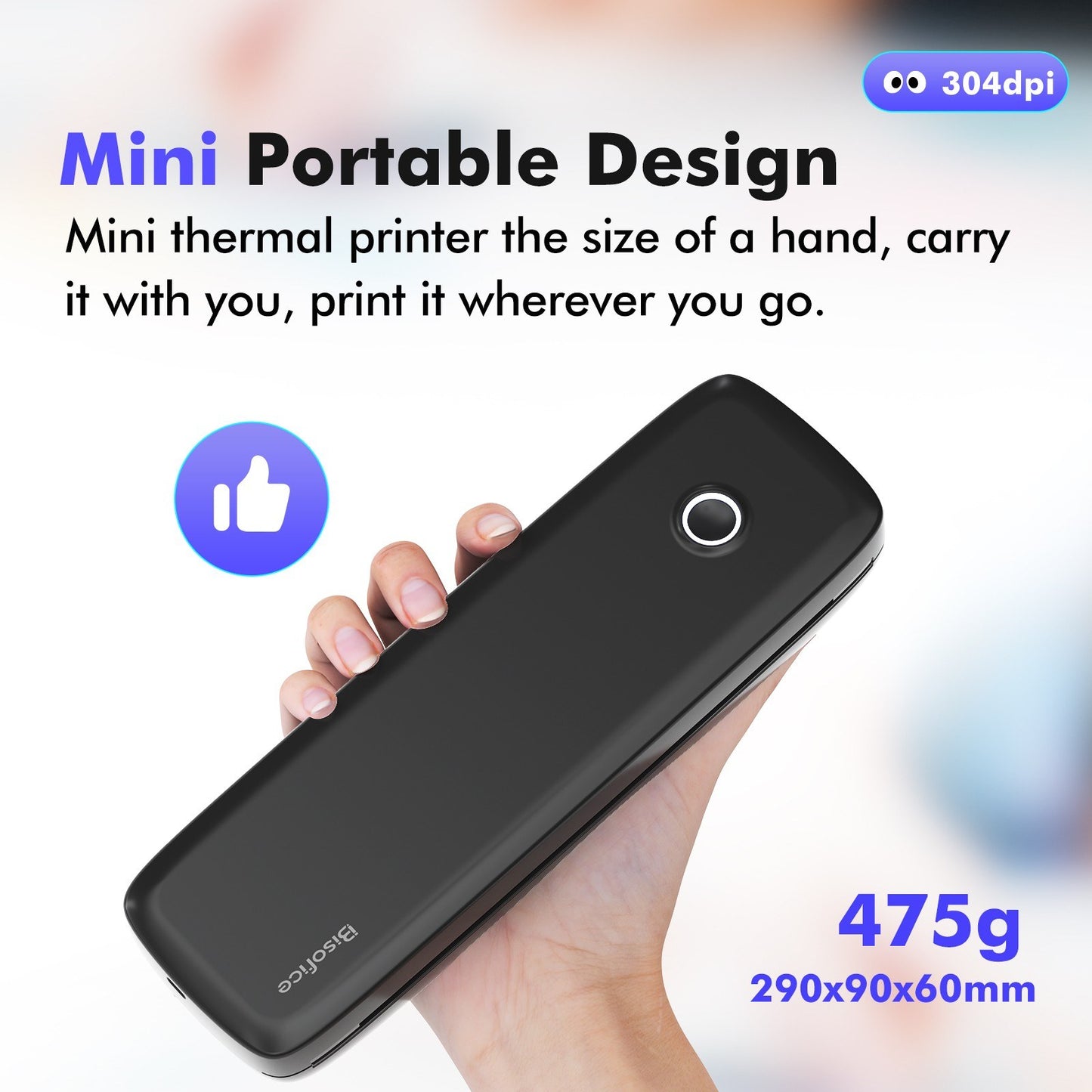 Wireless A4 Portable Thermal Transfer Printer with USB - No Ink Needed, Compatible with Windows/Mac, Perfect for Office, School & Tattoo Designs - Includes 1 Paper Roll