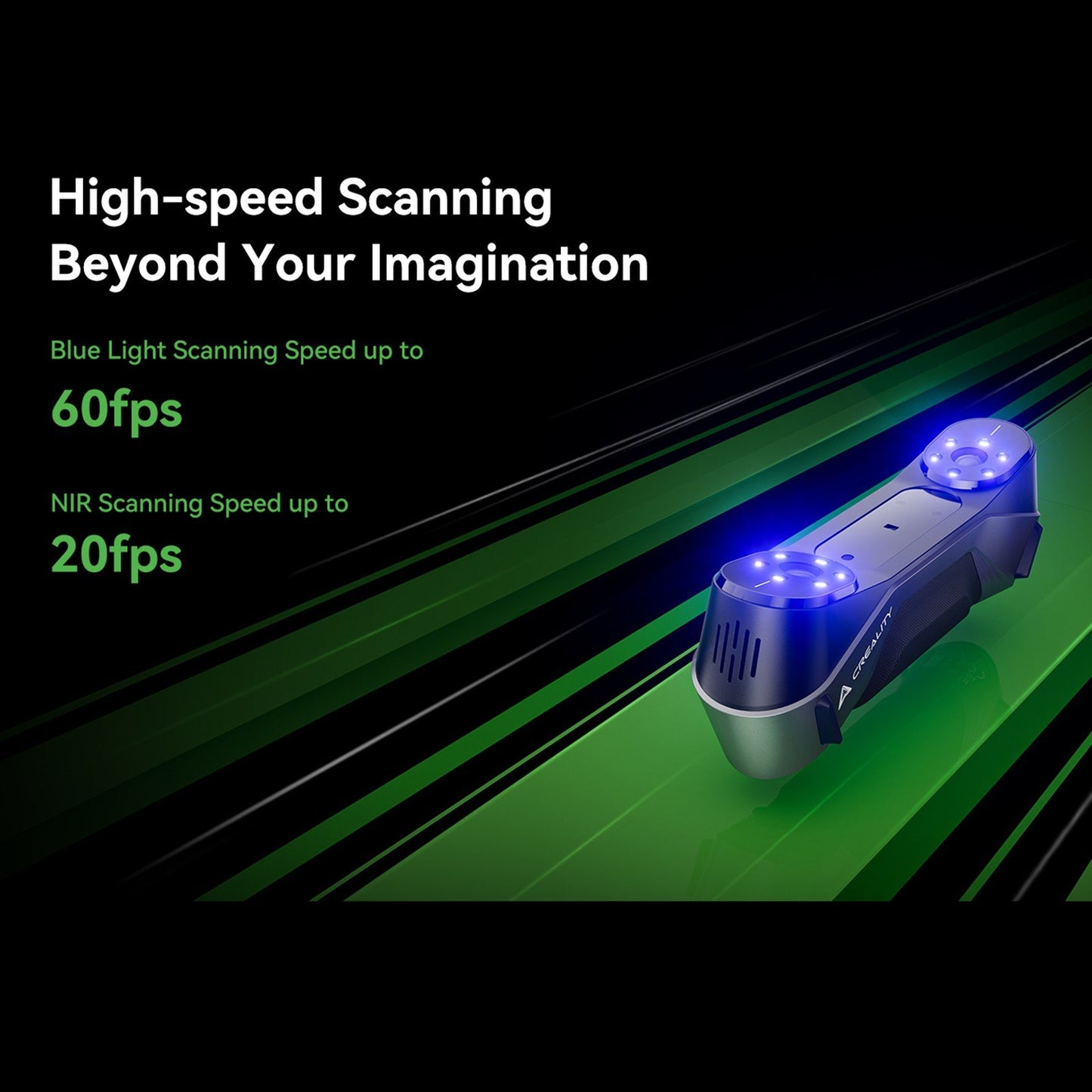 Creality 3D CR-Scan Raptor Multi-line Blue & NIR 3D Scanner for Printing & Reverse Engineering - Handheld, 60FPS, Anti-Shake, Windows & Mac Compatible