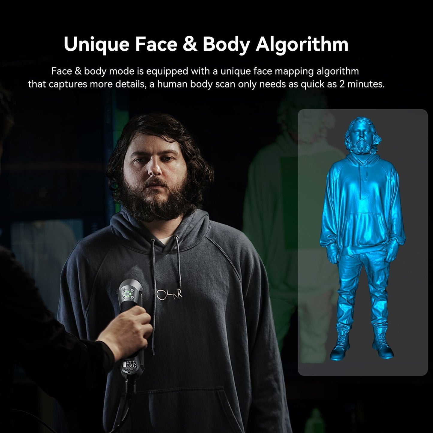 Creality 3D CR-Scan Raptor Multi-line Blue & NIR 3D Scanner for Printing & Reverse Engineering - Handheld, 60FPS, Anti-Shake, Windows & Mac Compatible