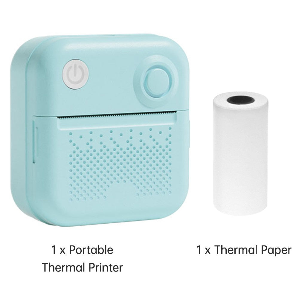 Portable Mini Pocket Printer - Instant Thermal Photo & Label Maker with 1 Roll (57x26mm), Perfect for Receipts, Memos, Stickers, DIY Journals & Scrapbooking