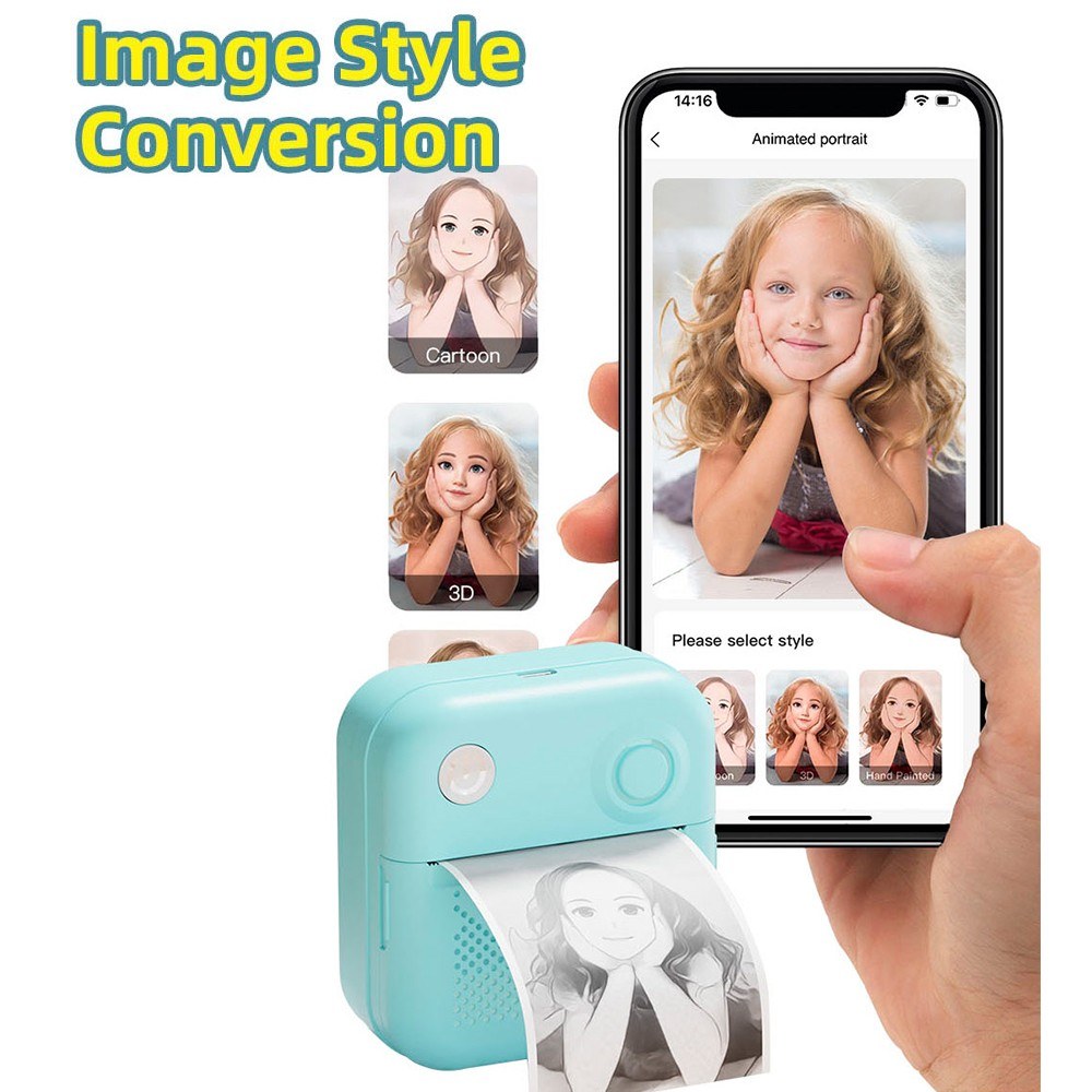 Portable Mini Pocket Printer - Instant Thermal Photo & Label Maker with 1 Roll (57x26mm), Perfect for Receipts, Memos, Stickers, DIY Journals & Scrapbooking