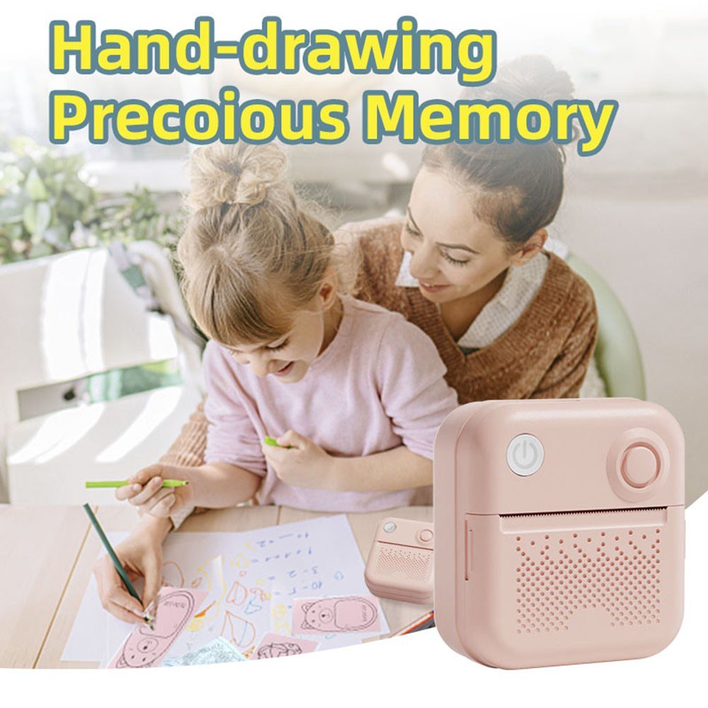 Portable Mini Pocket Printer - Instant Thermal Photo & Label Maker with 1 Roll (57x26mm), Perfect for Receipts, Memos, Stickers, DIY Journals & Scrapbooking