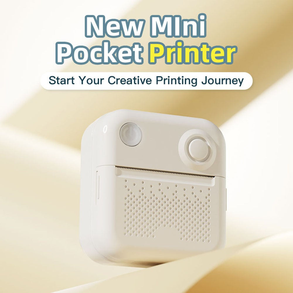Portable Mini Pocket Printer - Instant Thermal Photo & Label Maker with 1 Roll (57x26mm), Perfect for Receipts, Memos, Stickers, DIY Journals & Scrapbooking
