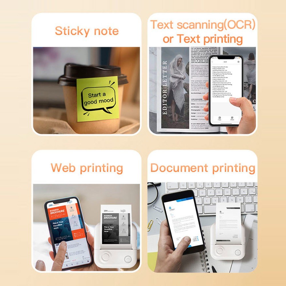 Portable Mini Pocket Printer - Instant Thermal Photo & Label Maker with 1 Roll (57x26mm), Perfect for Receipts, Memos, Stickers, DIY Journals & Scrapbooking