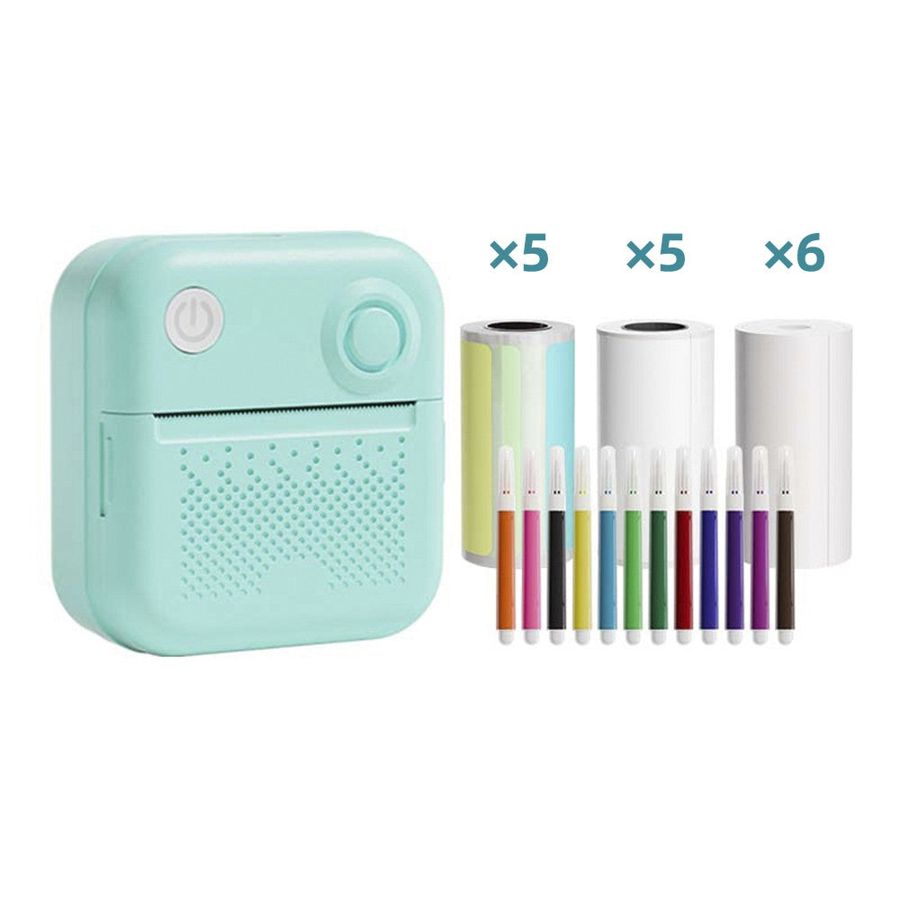 Portable Mini Pocket Printer - Instant Thermal Photo & Label Maker with 1 Roll (57x26mm), Perfect for Receipts, Memos, Stickers, DIY Journals & Scrapbooking