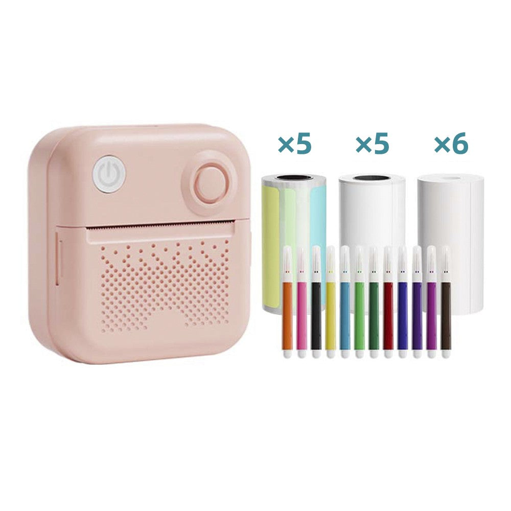 Portable Mini Pocket Printer - Instant Thermal Photo & Label Maker with 1 Roll (57x26mm), Perfect for Receipts, Memos, Stickers, DIY Journals & Scrapbooking