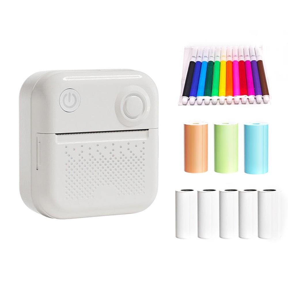 Portable Mini Pocket Printer - Instant Thermal Photo & Label Maker with 1 Roll (57x26mm), Perfect for Receipts, Memos, Stickers, DIY Journals & Scrapbooking