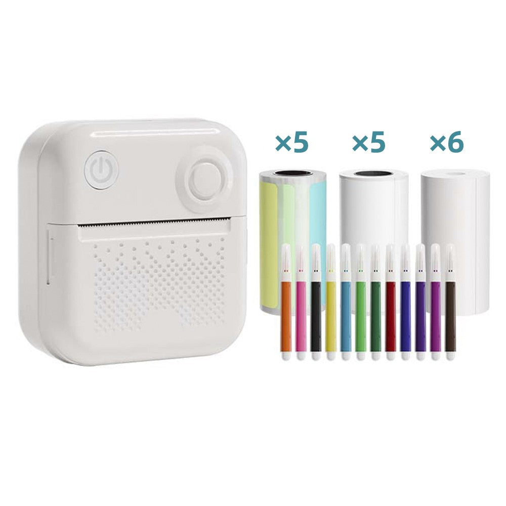 Portable Mini Pocket Printer - Instant Thermal Photo & Label Maker with 1 Roll (57x26mm), Perfect for Receipts, Memos, Stickers, DIY Journals & Scrapbooking