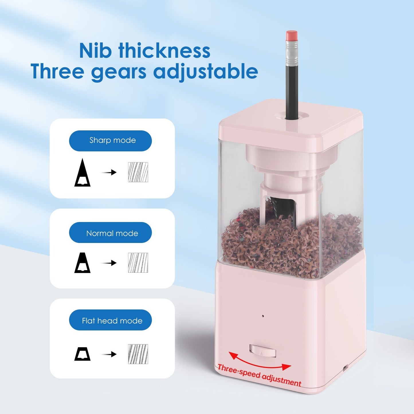 Compact Electric Pencil Sharpener for 7-8mm 2B 3B 4B Pencils