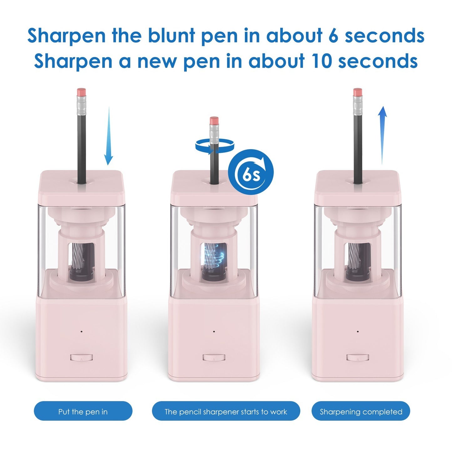 Compact Electric Pencil Sharpener for 7-8mm 2B 3B 4B Pencils