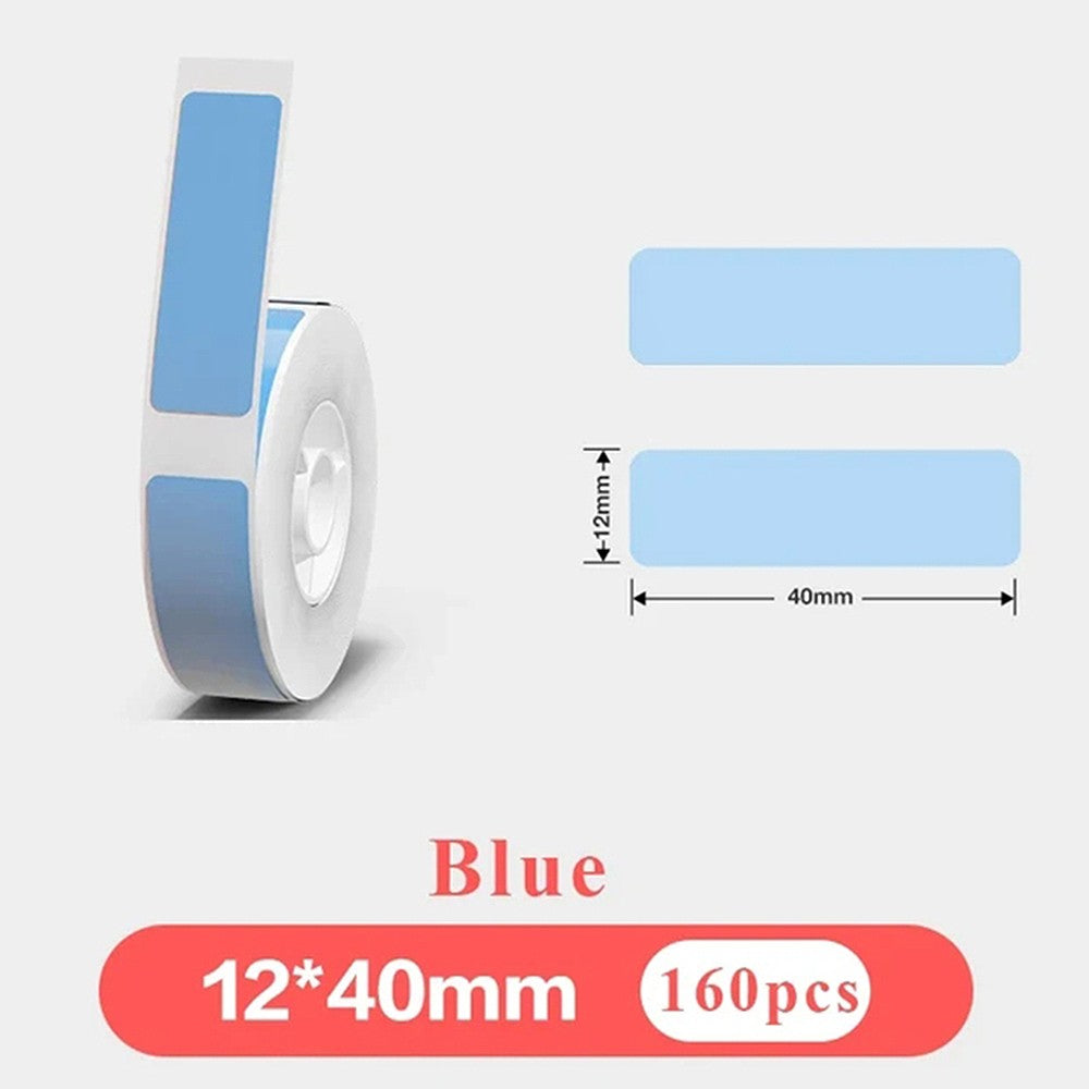 Waterproof Tear-Resistant Thermal Label Paper, 12x40mm - 160 Sheets/Roll for Barcode Printers and Home & Store Organization