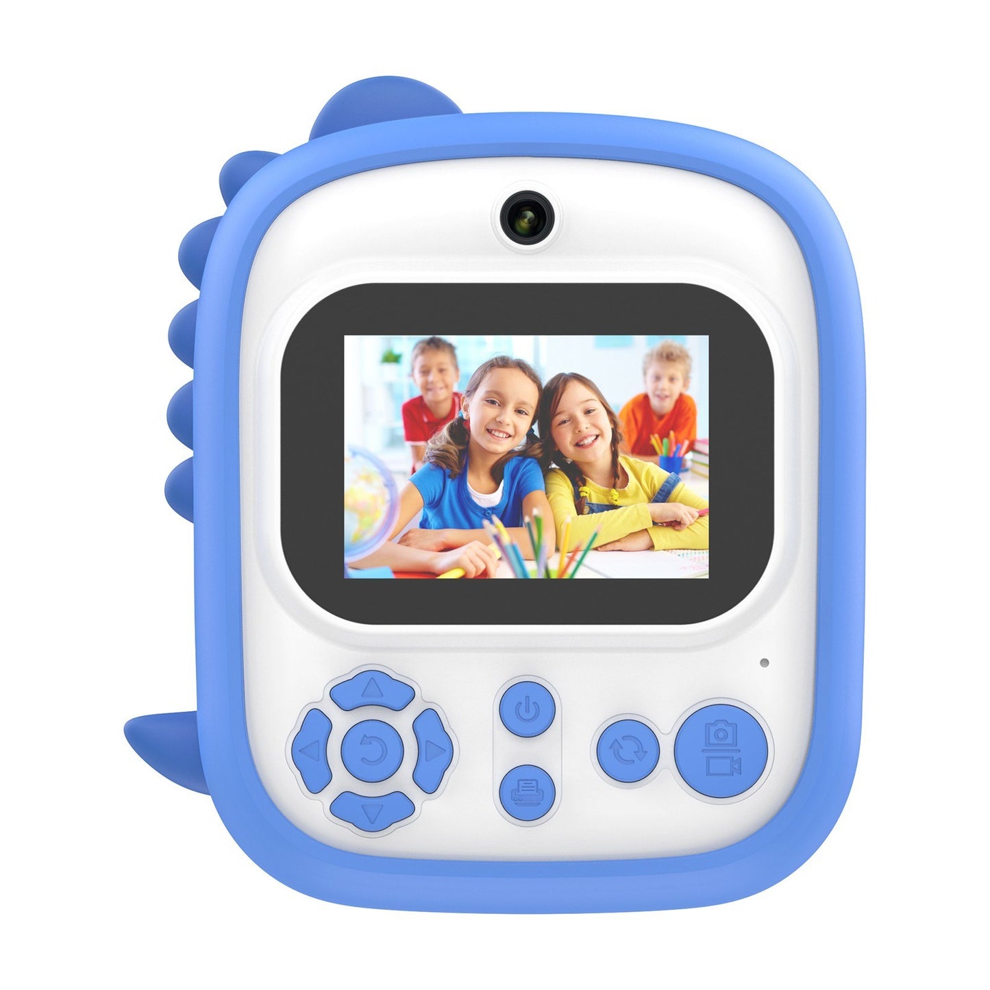 Childrens Portable Mini Photo Printer with Dual 1200W Cameras, 2.4 Screen, Music & Games, OTG, 3 Print Rolls, 32GB Card & Reader