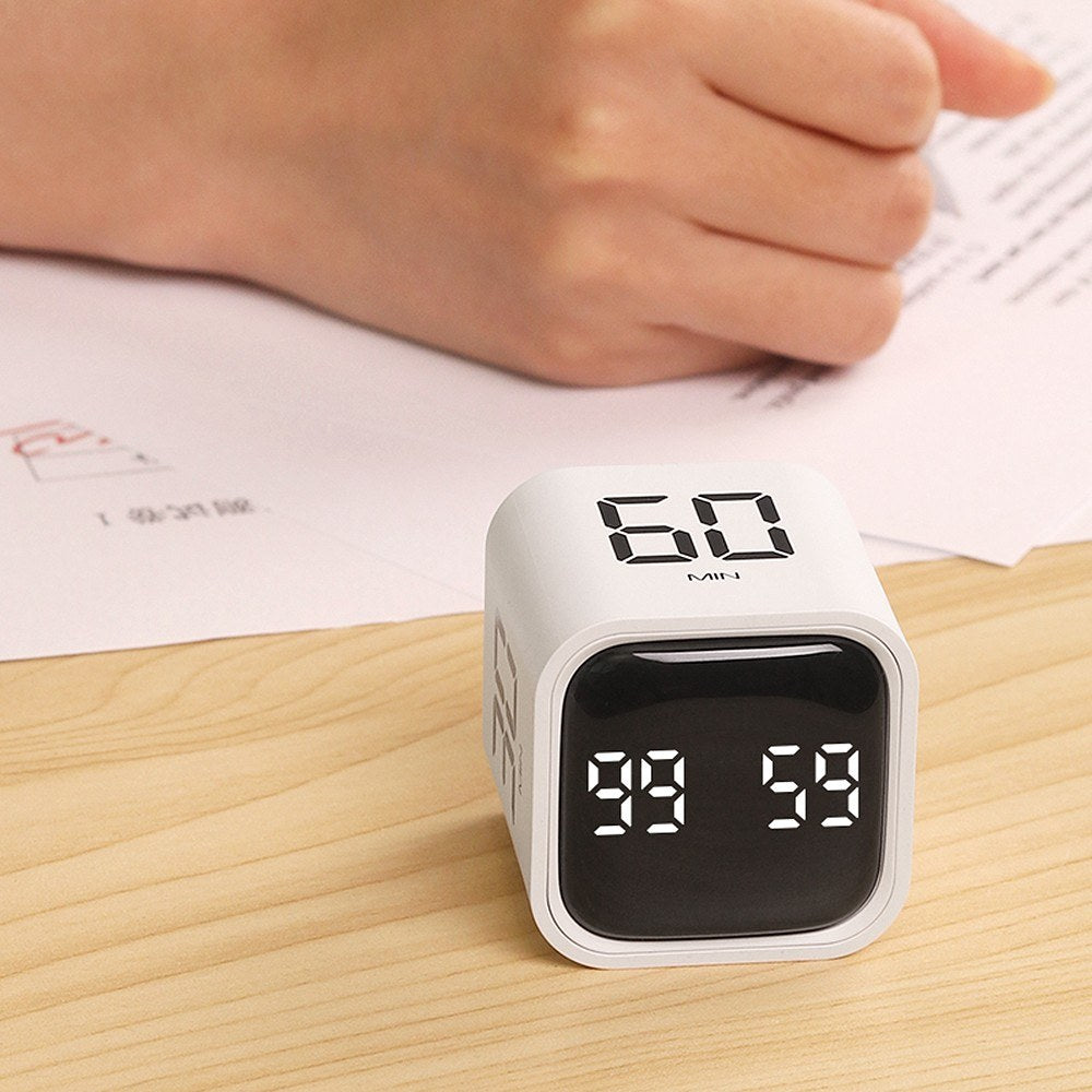 Gravity Sensor Rotating Cube Timer