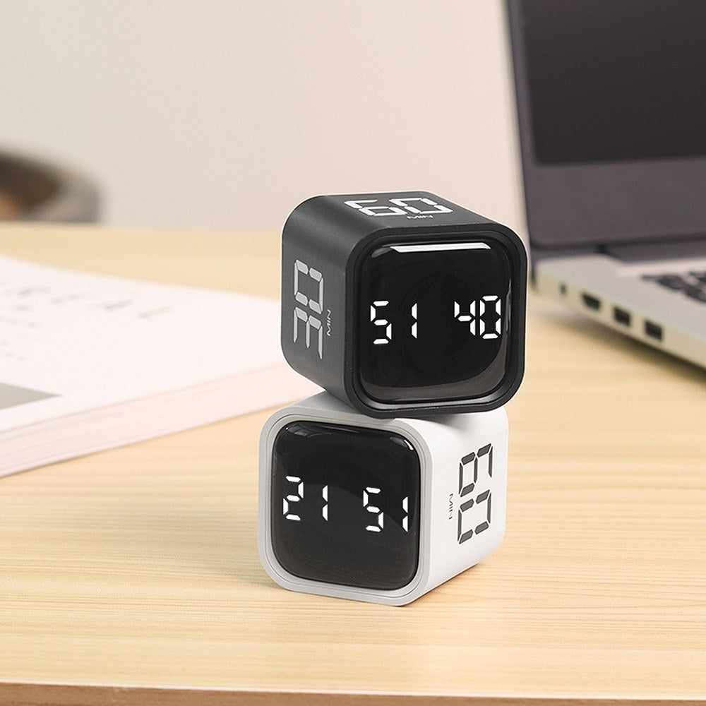 Gravity Sensor Rotating Cube Timer