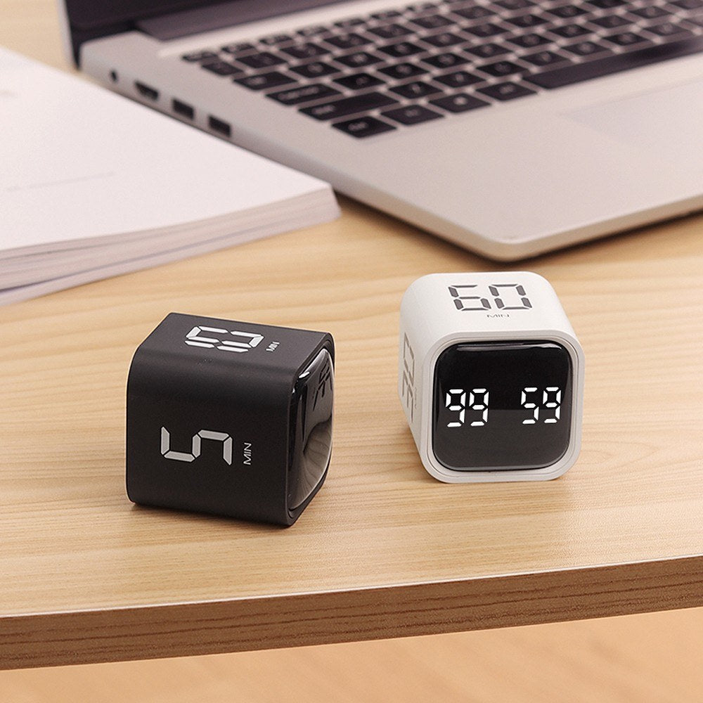 Gravity Sensor Rotating Cube Timer
