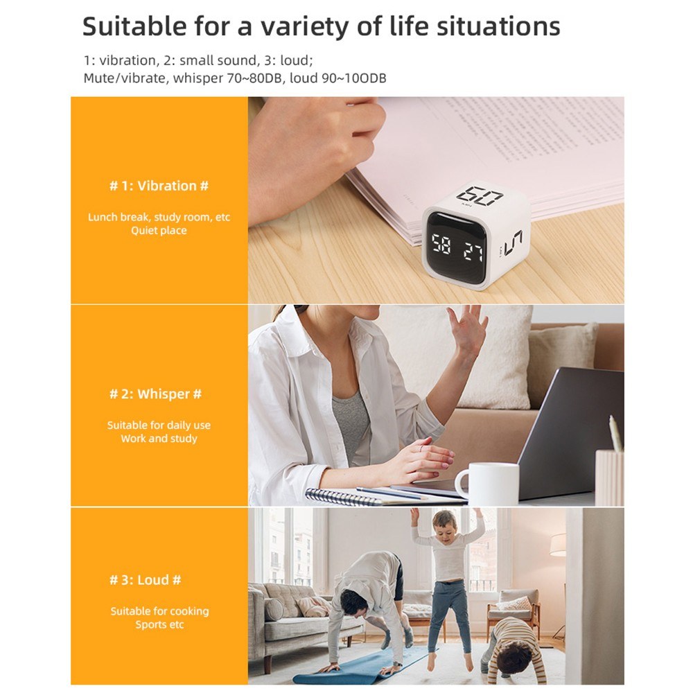 Gravity Sensor Rotating Cube Timer