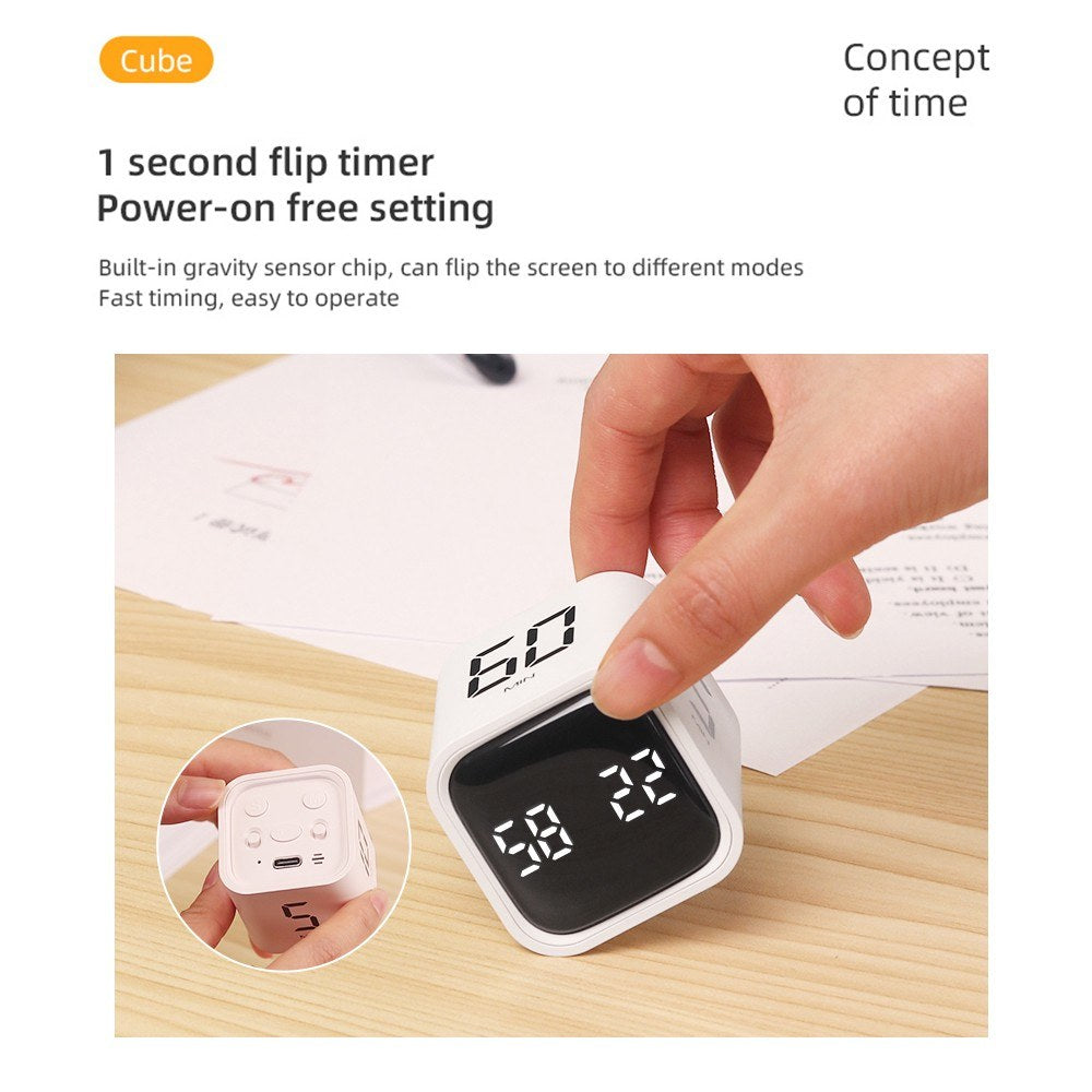 Gravity Sensor Rotating Cube Timer
