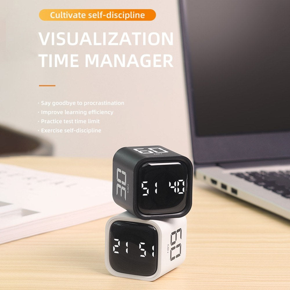 Gravity Sensor Rotating Cube Timer
