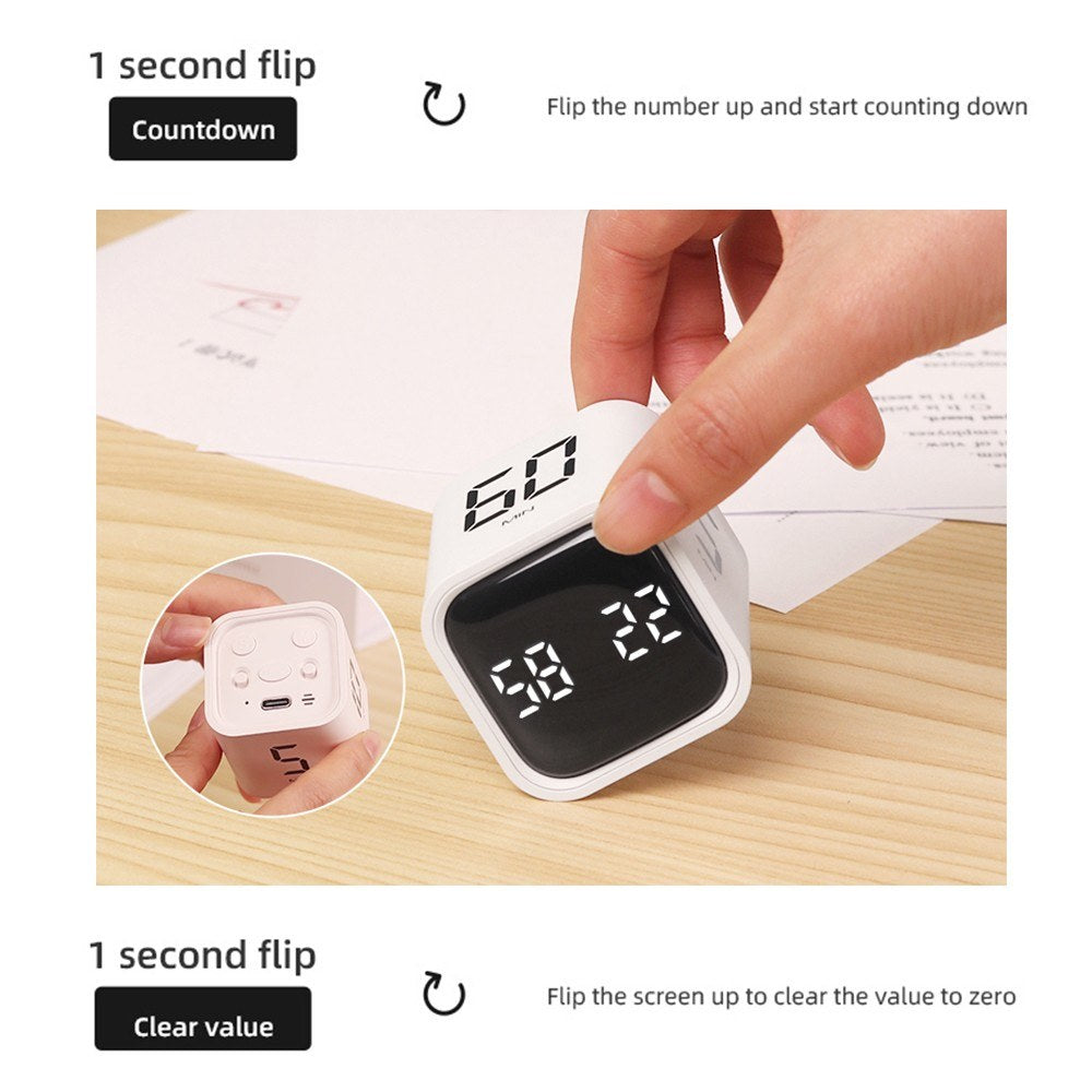 Gravity Sensor Rotating Cube Timer