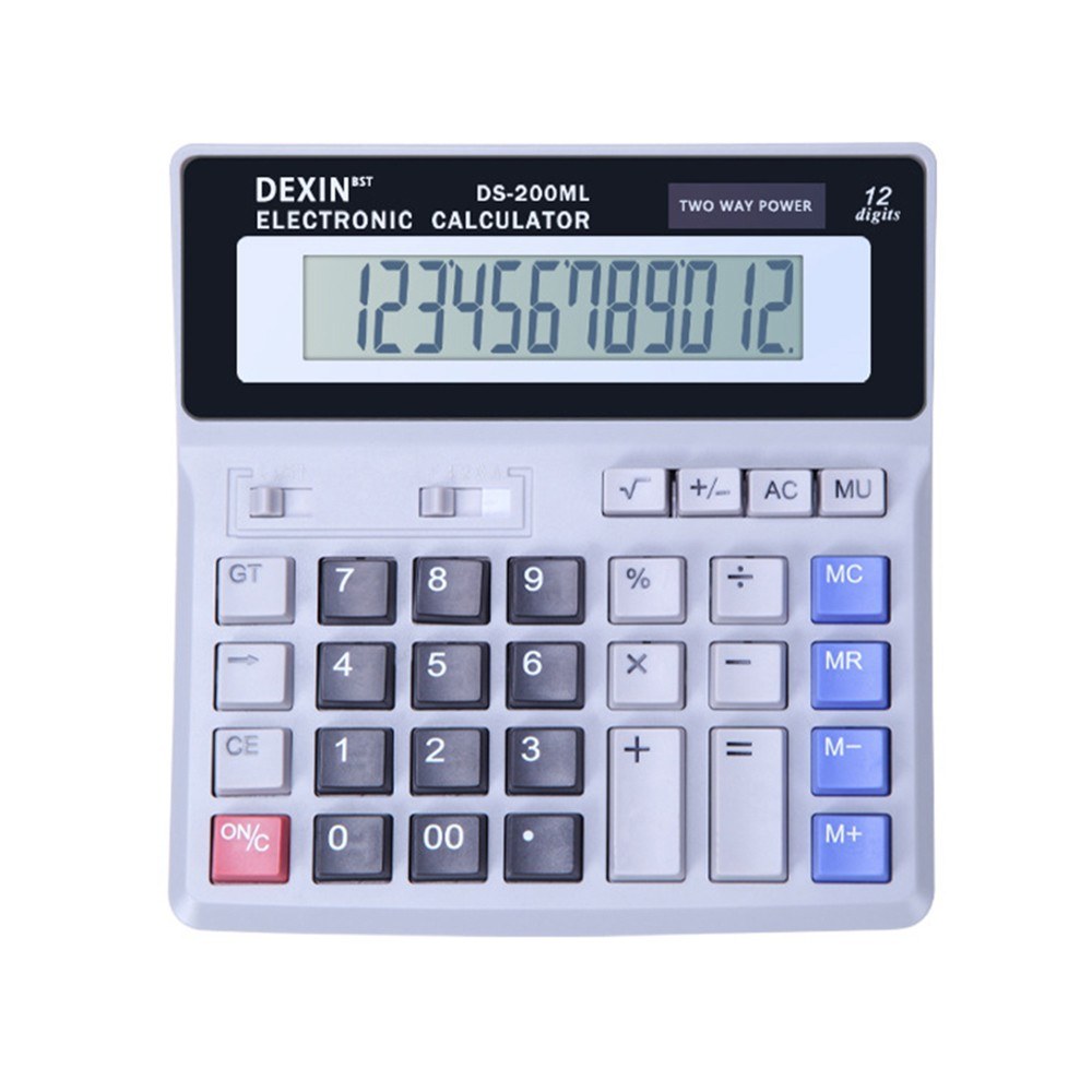 12-Digit Desk Calculator with LCD Display