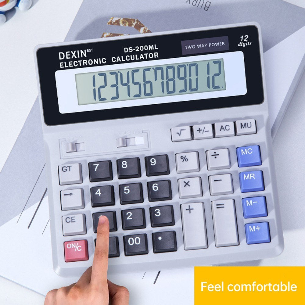 12-Digit Desk Calculator with LCD Display