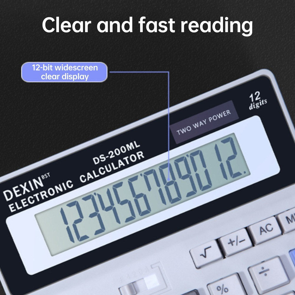 12-Digit Desk Calculator with LCD Display